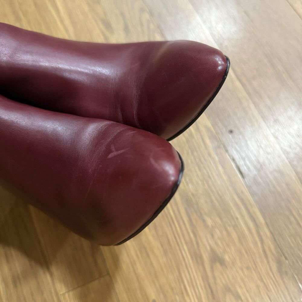 Sam Edelman Burgundy Red Leather Wren Pointed Toe Ankle Boots Bootie Sz 7.5 - Picture 7 of 10